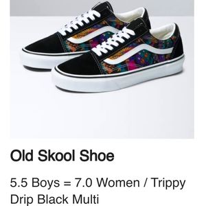 Old Skool Vans Trippy Drip Black size 7